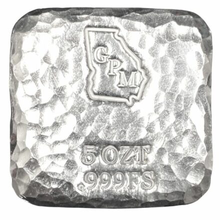 GPM Hammered 5 oz Silver Square Bar