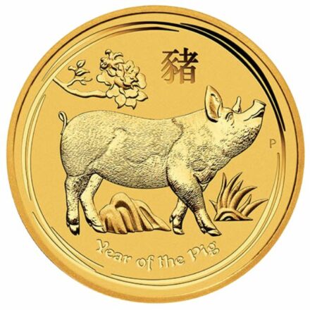 2019 Australian 1 oz Gold Lunar Pig Coin Reverse