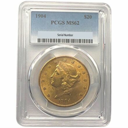 $20 Liberty Double Eagle Gold Coin PCGS MS62