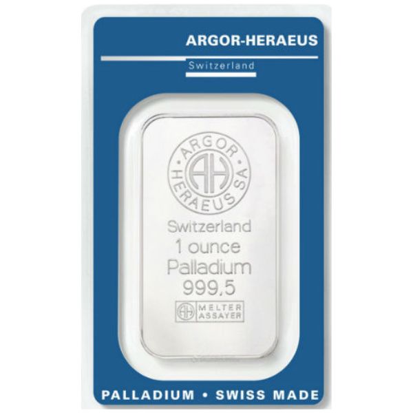Argor-Heraeus 1 oz Palladium Bar Front