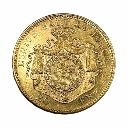 Belgium 20 Franc Gold Coin Reverse