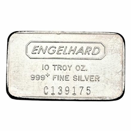 Engelhard 10 oz Silver Bar - Struck Textured Back