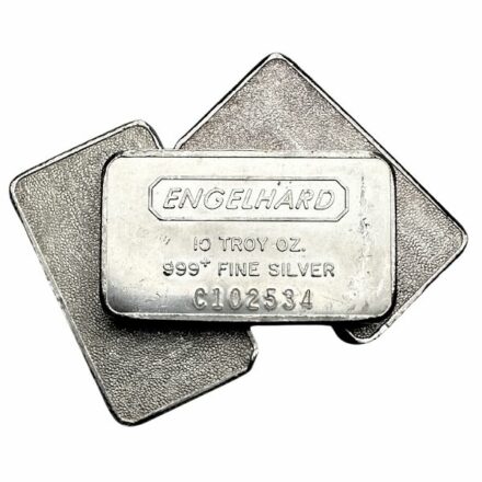 Engelhard 10 oz Silver Bar - Struck Textured Back Pile