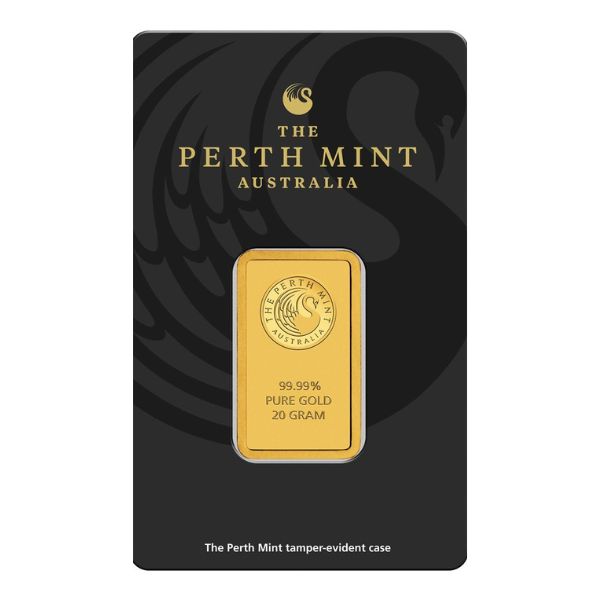Perth Mint 20 gram Gold Bar Front Assay