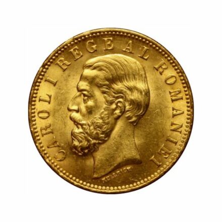 Romania Gold 20 Lei Coin Obverse