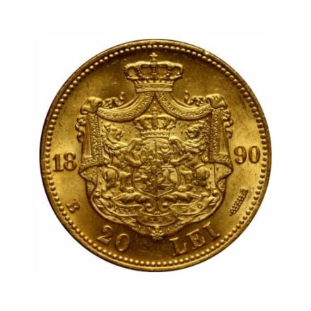 Romania Gold 20 Lei Coin Reverse