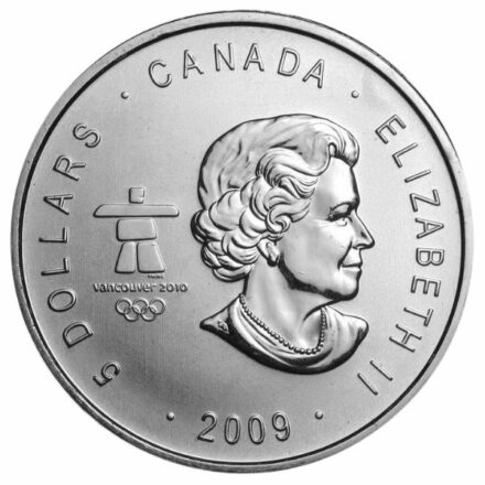 2009 1 oz Canadian Olympic Thunderbird Silver Coin Obverse