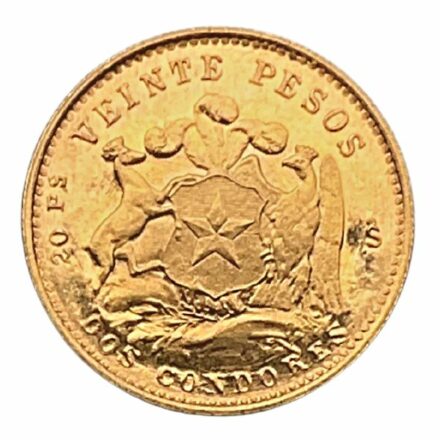 Chile 20 Peso Gold Coin - Reverse