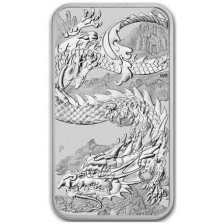 2023 1 oz Australia Perth Mint Silver Dragon Bar Coin Reverse