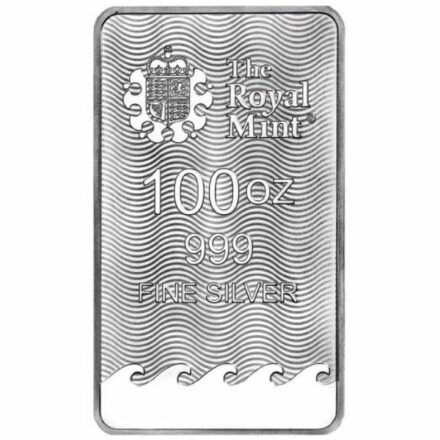 Royal Mint Britannia 100 oz Silver Bar Reverse