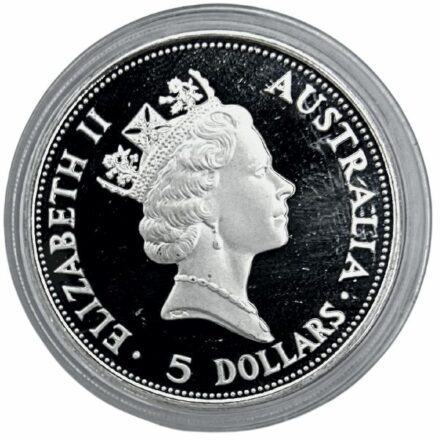 1991 Proof Australia 1 oz Silver Kookaburra Coin - Effigy