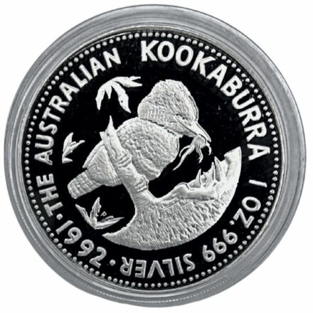 1992 Proof Australia 1 oz Silver Kookaburra Coin