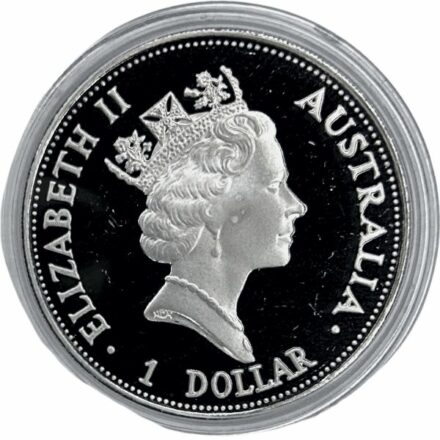1992 Proof Australia 1 oz Silver Kookaburra Coin - Effigy