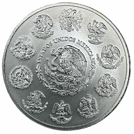 1999 5 oz Mexican Silver Libertad Coin - Reverse