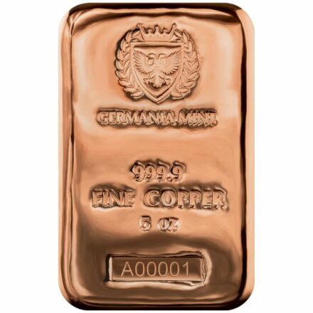 Germania Mint 5 oz Cast Copper Bar