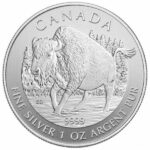 2013 1 oz Canadian Wood Bison Silver Coin Reverse
