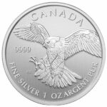 2014 1 oz Canadian Peregrine Falcon Silver Coin Reverse