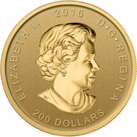 2016 1 oz Canadian Gold Roaring Grizzly Coin Effigy