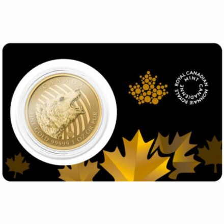 2016 1 oz Canadian Gold Roaring Grizzly Coin in Card