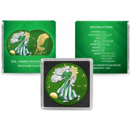 2023 American Silver Eagle - Space Metals IV Green