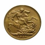 1918-I India Gold Sovereign Coin Reverse