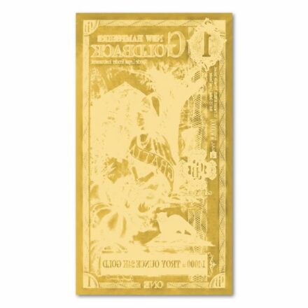 1 New Hampshire Goldback Aurum Gold Note Reverse