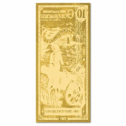 10 New Hampshire Goldback Aurum Gold Note Reverse