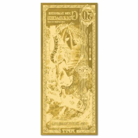 50 New Hampshire Goldback Aurum Gold Note Reverse