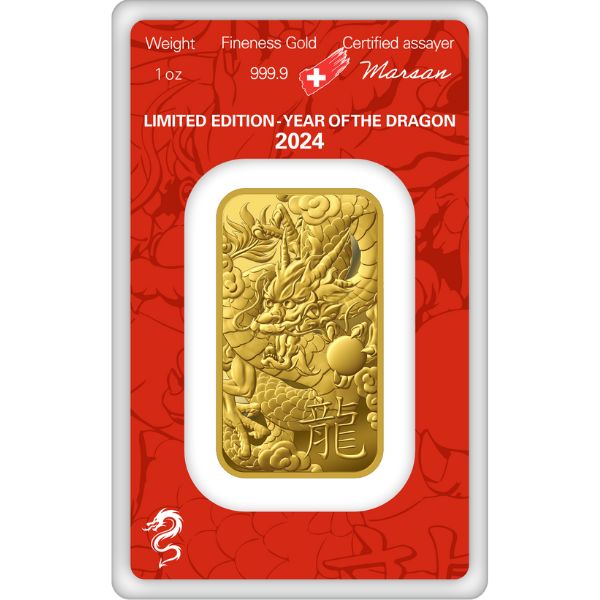 2024 Argor-Heraeus Dragon 1 oz Gold Bar