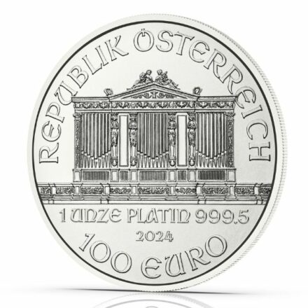 2024 1 oz Austria Platinum Philharmonic Coin Angle