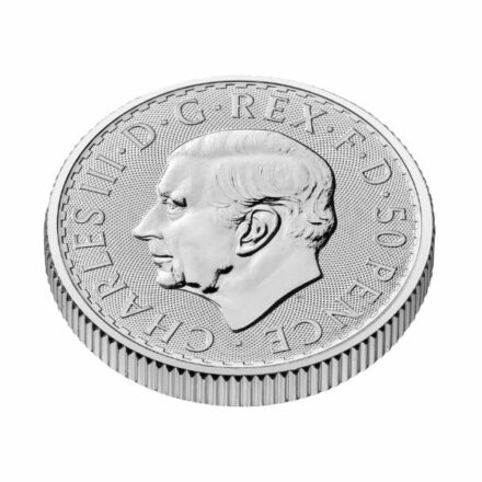 2024 British 1/4 oz Silver Britannia Coin Effigy Angle