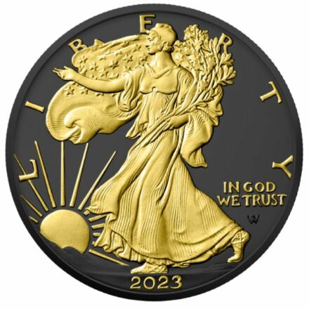 2023 Silver Eagle Black Platinum with 24k Gold Obverse