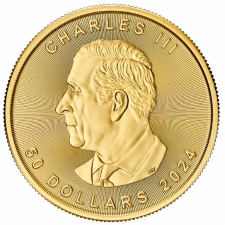 2024 1 oz Canadian Gold Maple Leaf Coin Effigy