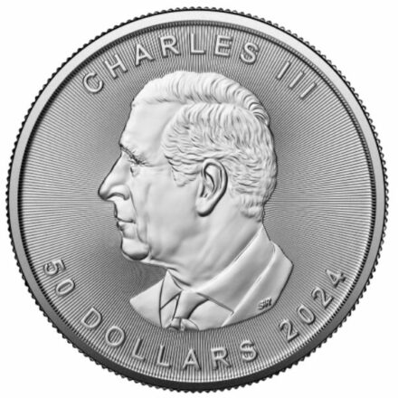 2024 1 oz Canadian Platinum Maple Leaf Coin Effigy