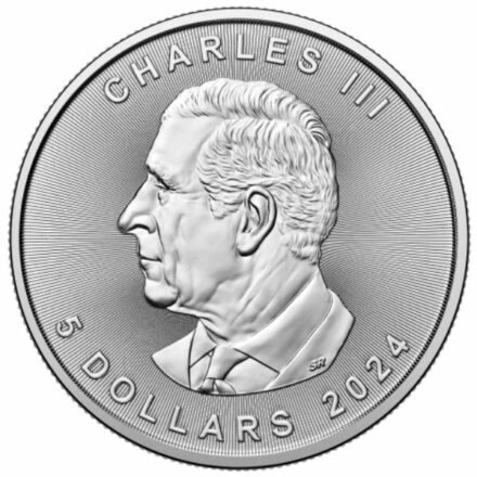 024 1 oz Canadian Silver Maple Leaf Coin Effigy