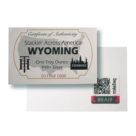 Wyoming Stacking Across America 1 oz Silver Bar - COA
