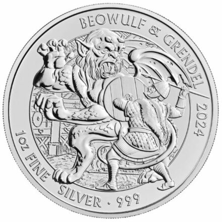 2024 1 oz British Beowulf & Grendel Silver Coin