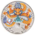 2024 1 oz Perth Lunar Dragon Colorized Silver Coin